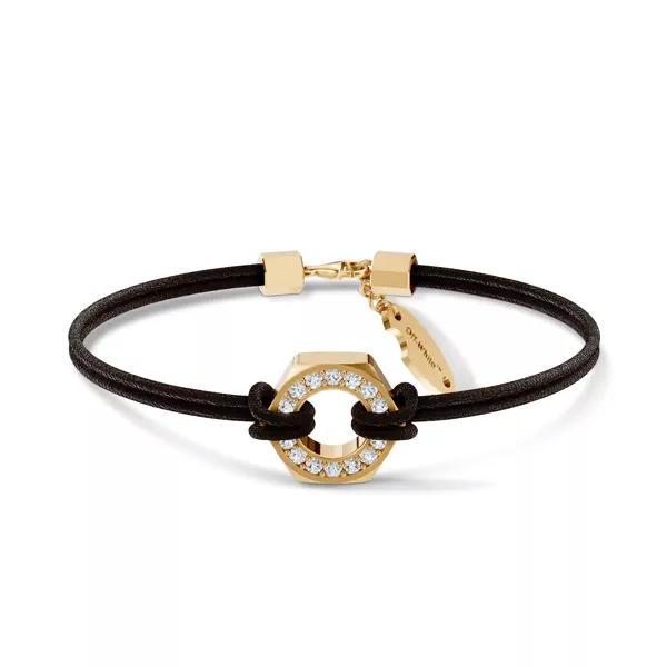 Hex Nut Leather Cord Bracelet by Off-White