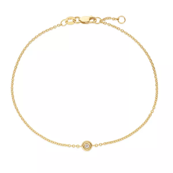 Bezel Diamond Station Gold Bracelet