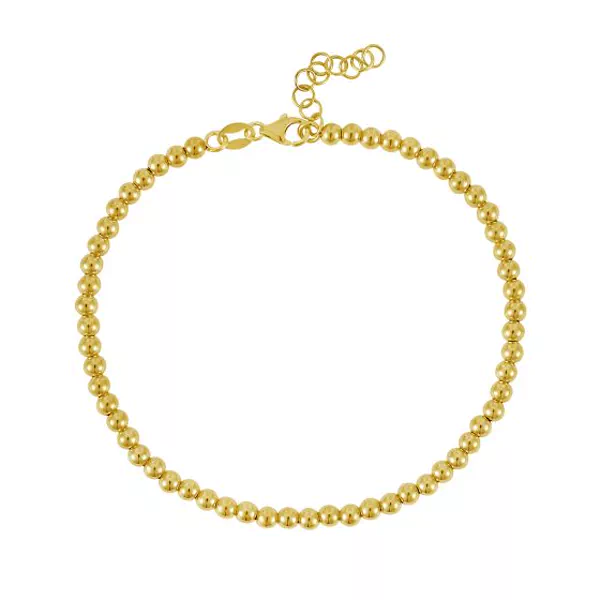 Gold Bead Bracelet (3mm)