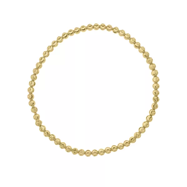 Faceted Bead Stretch Gold Bracelet