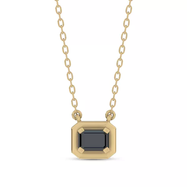 Midnight Noir Emerald-Cut Black Diamond Necklace By Christian Siriano