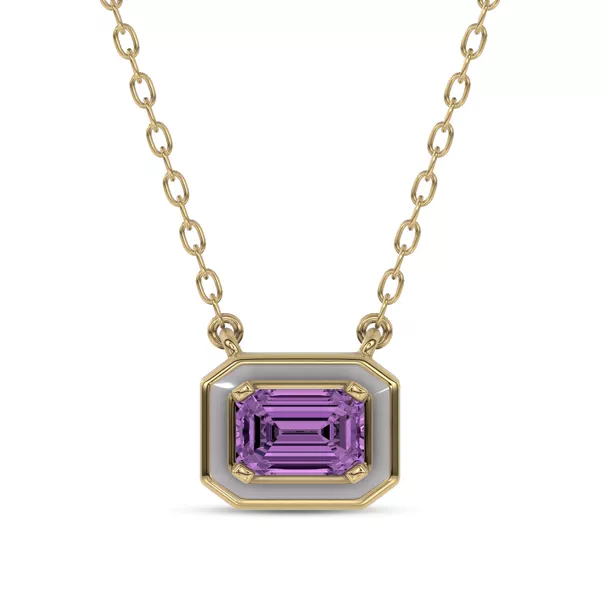 Amethyst Ceramic Emerald-Cut Necklace By Christian Siriano