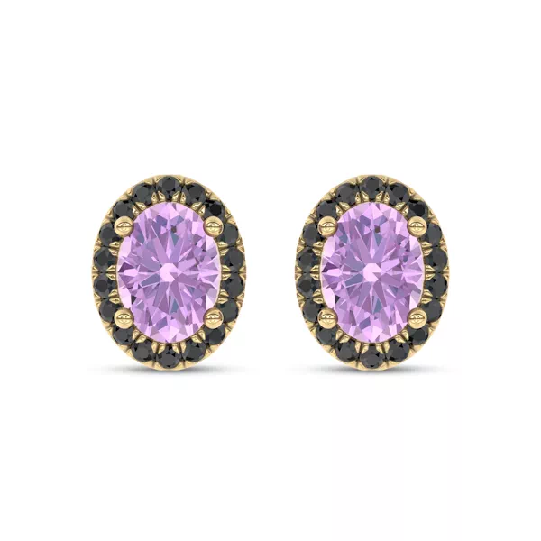 Midnight Noir Amethyst Halo Earrings By Christian Siriano