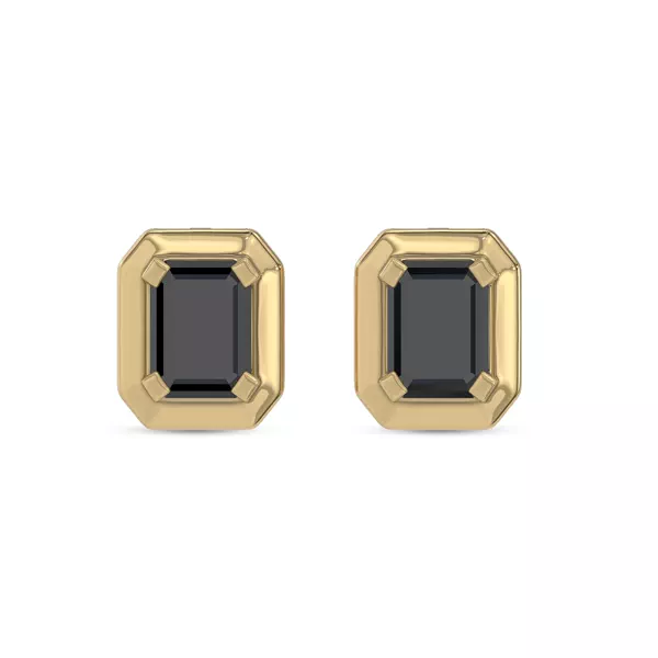 Midnight Noir Emerald-Cut Black Diamond Earrings By Christian Siriano