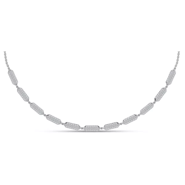 Corza Pavé Link Lab Diamond Silver Necklace by Christian Siriano