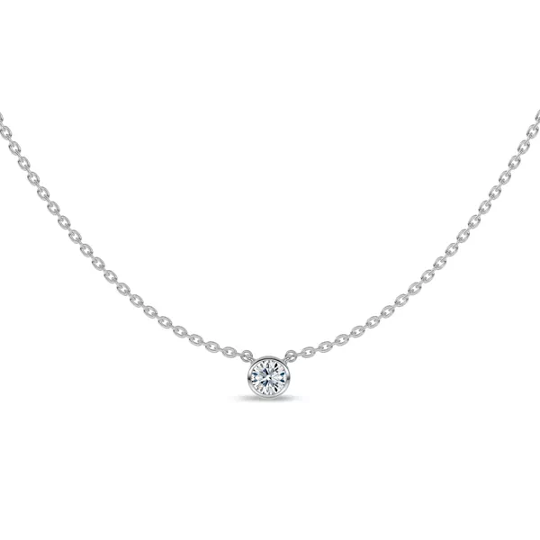 Bezel-Set Lab Diamond Solitaire Necklace (0.25 ct.)