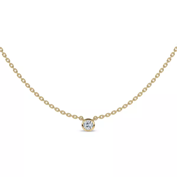 Petite Bezel-Set Diamond Solitaire Necklace (0.12 ct.)