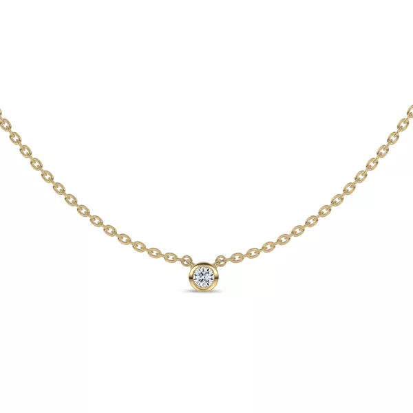Petite Bezel-Set Diamond Solitaire Necklace (0.06 ct.)