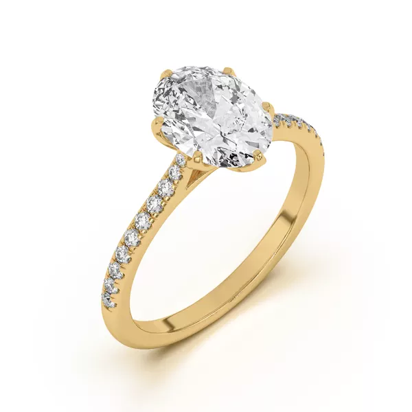 Marigold Tulip Inspired 6 Prong 2.00 ct. Oval Lab Engagement Ring