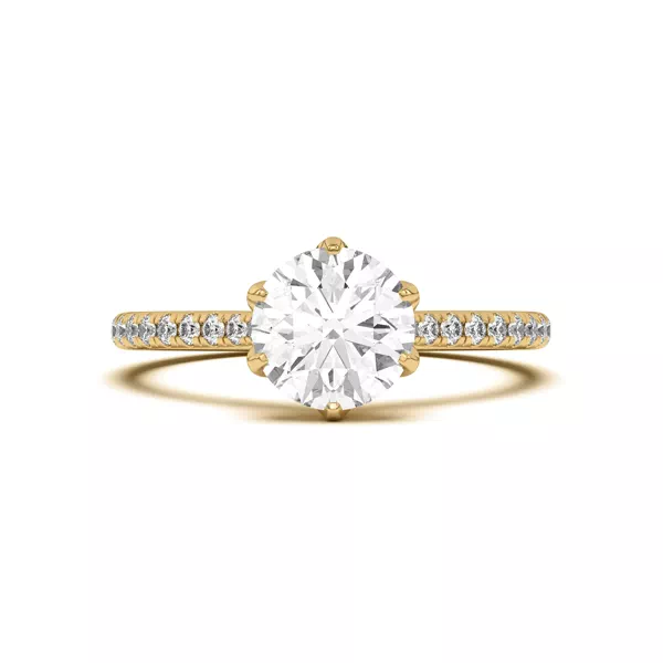 Marigold Tulip Inspired 6 Prong 3.00 ct. Round Lab Engagement Ring