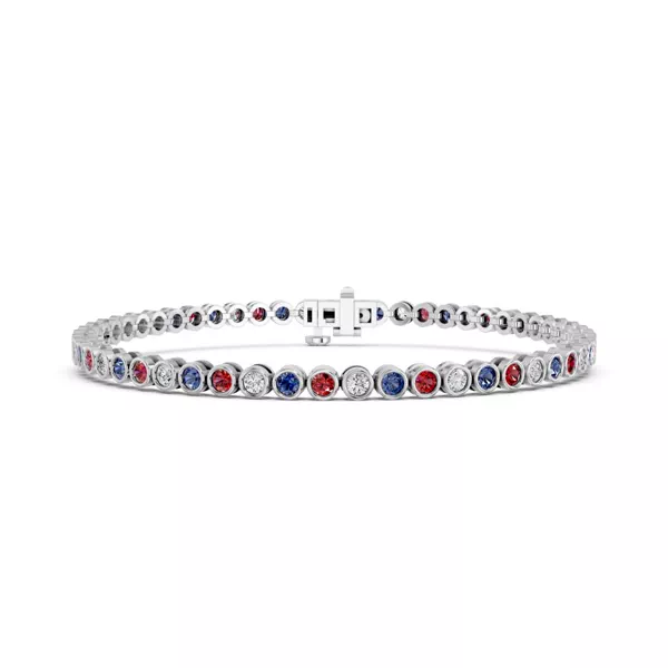 Patriotic Lab Diamond Bezel Tennis Bracelet (3.50 ct. tw.)