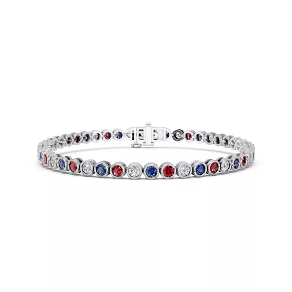 Patriotic Lab Diamond Bezel Tennis Bracelet (5.00 ct. tw.)