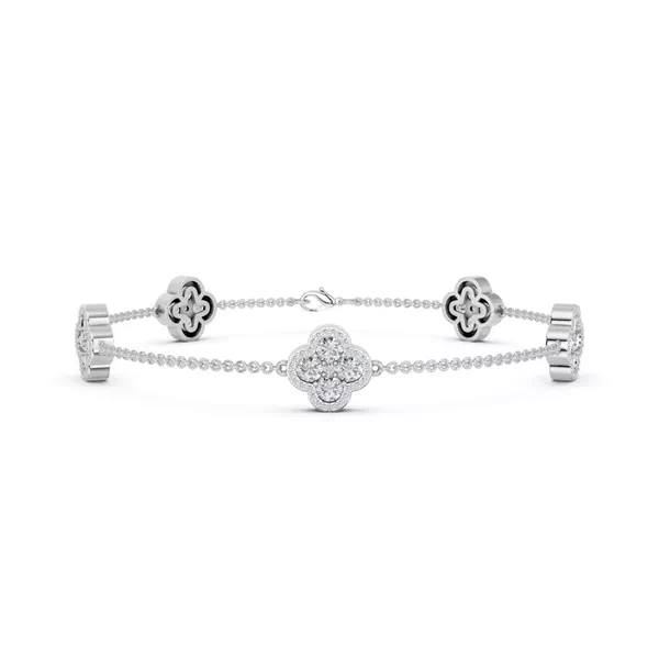 Clover Cluster Pavé Lab Diamond Bracelet