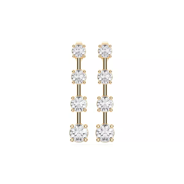 Strata Graduated Bar-Set Lab Diamond Earrings