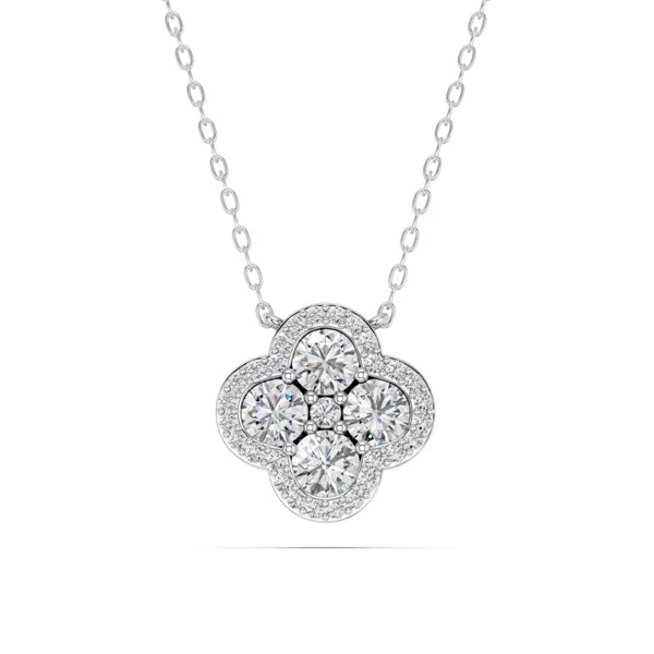 Clover Cluster Pavé Lab Diamond Necklace