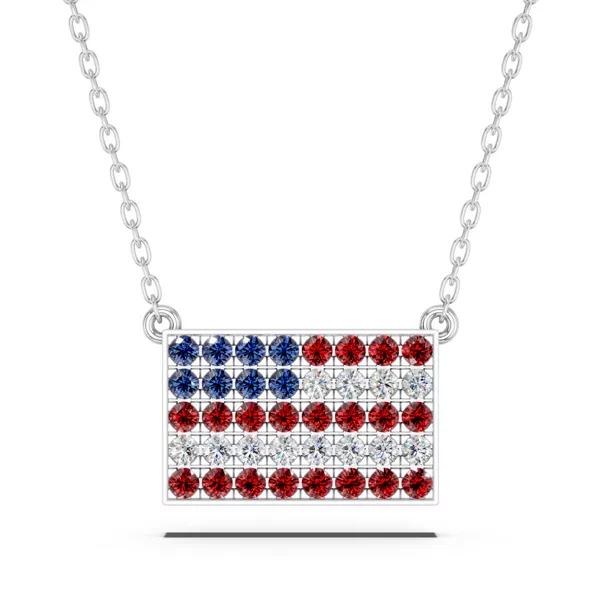 American Flag Lab Diamond Necklace