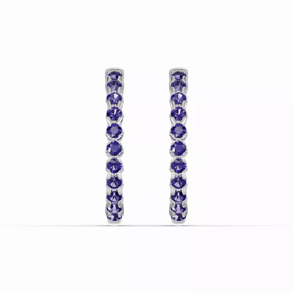 Amethyst Inside-Out Hoop Earrings