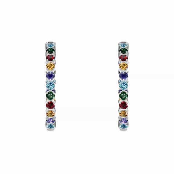 Multicolor Gemstone Inside-Out Hoop Earrings