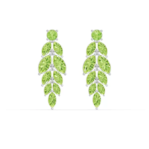 Peridot Feather Drop Earrings