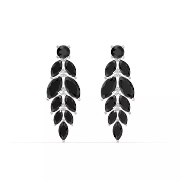 Sapphire Feather Drop Earrings