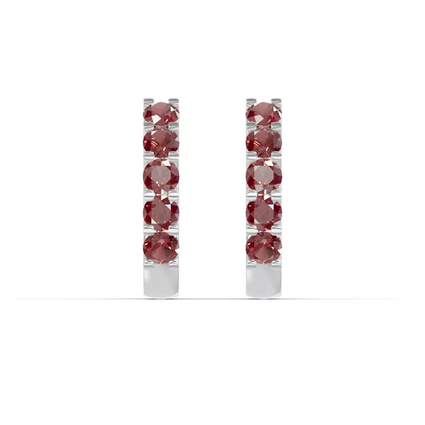 Garnet Huggie Earrings