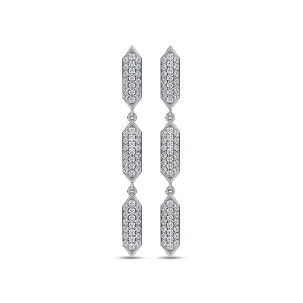 Corza Pavé Link Lab Diamond Drop Earrings by Christian Siriano