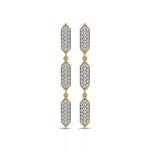 Corza Pavé Link Lab Diamond Vermeil Drop Earrings by Christian Siriano