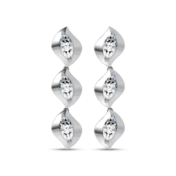 Draped Marquise Lab Diamond Drop Earrings by Christian Siriano