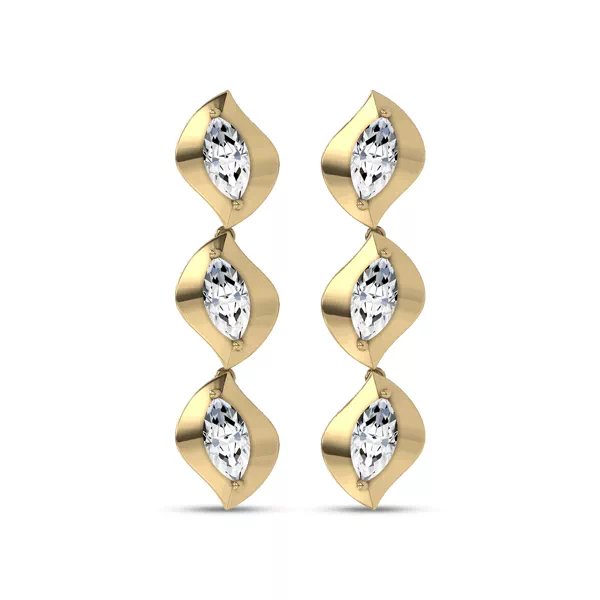 Draped Marquise Lab Diamond Drop Earrings by Christian Siriano
