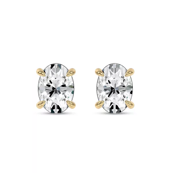 Midnight Halo Oval Lab Stud Earrings (2 ct. tw.) by Christian Siriano