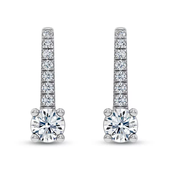 Leverback Lab Diamond Drop Earrings