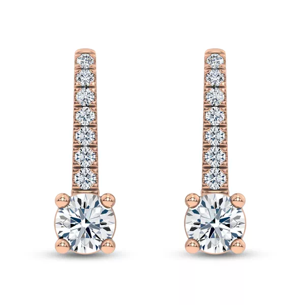Leverback Lab Diamond Drop Earrings