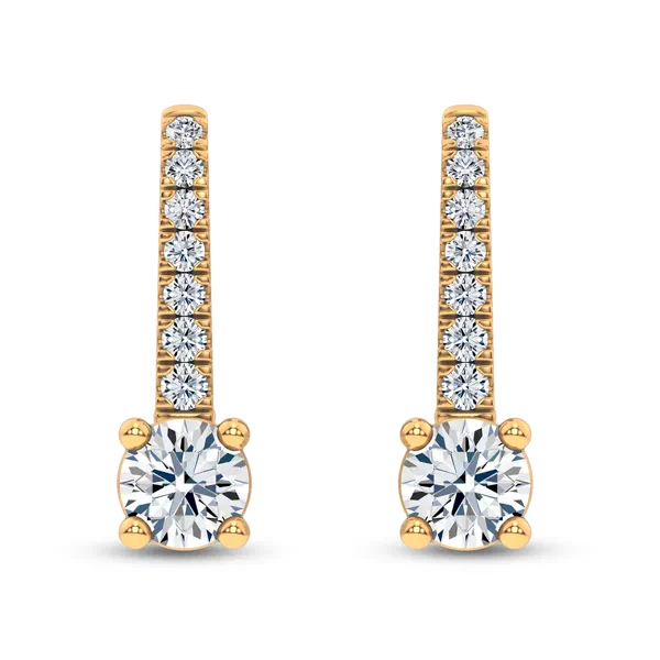 Leverback Lab Diamond Drop Earrings