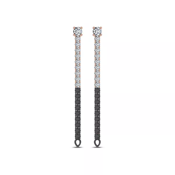 Midnight Noir Convertible Lab Diamond Linear Hoops by Christian Siriano