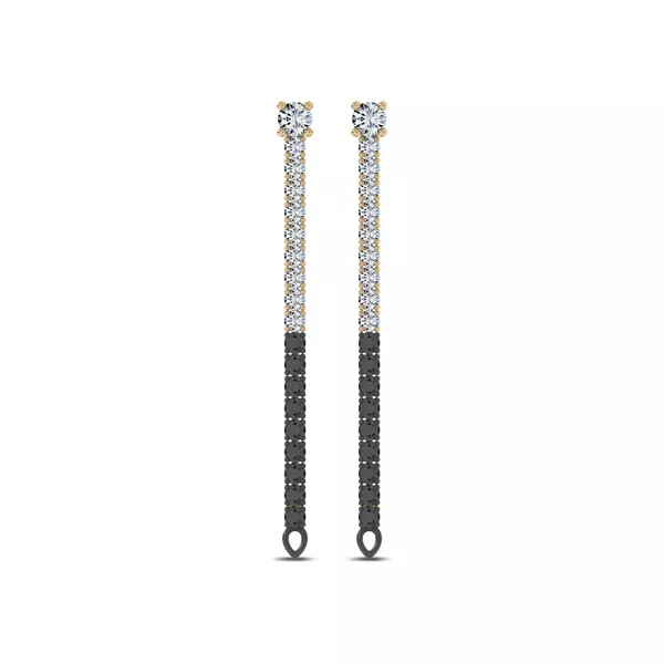 Midnight Noir Convertible Lab Diamond Linear Hoops by Christian Siriano