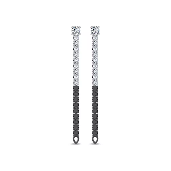 Midnight Noir Convertible Lab Diamond Linear Hoops by Christian Siriano