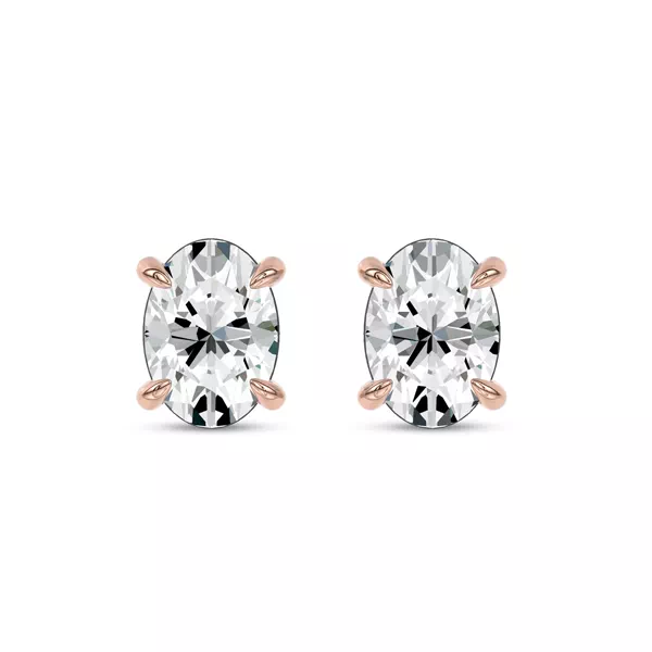 Midnight Halo Oval Lab Stud Earrings (1 ct. tw.) by Christian Siriano