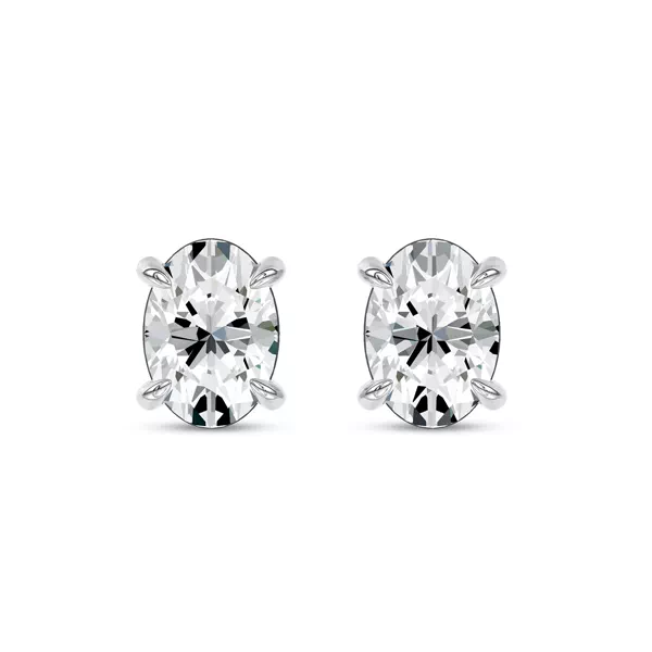 Midnight Halo Oval Lab Stud Earrings (1 ct. tw.) by Christian Siriano