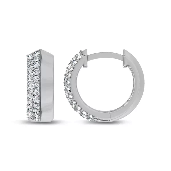 Knife-Edge Pavé Lab Diamond Huggies