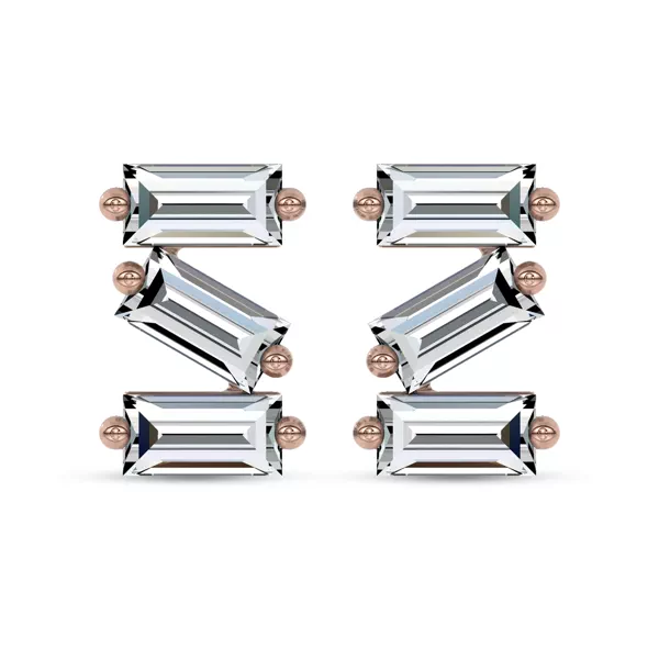 Staccato Baguette Lab Diamond Studs by Christian Siriano