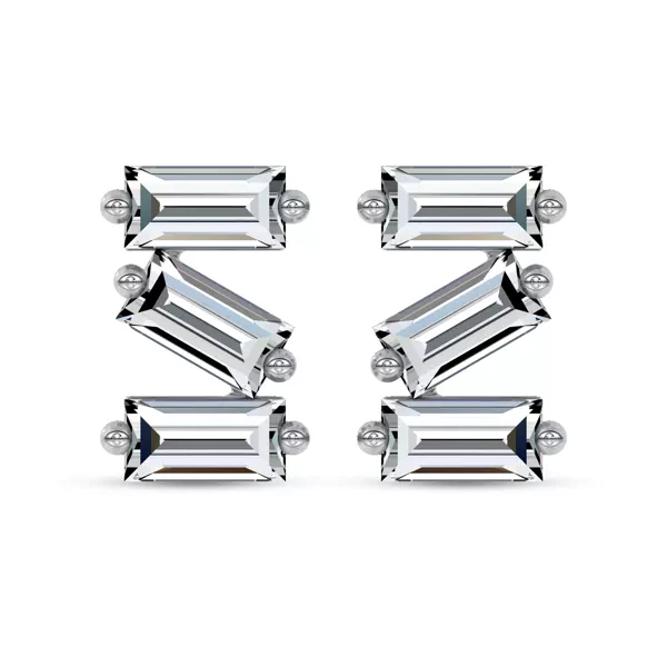 Staccato Baguette Lab Diamond Studs by Christian Siriano