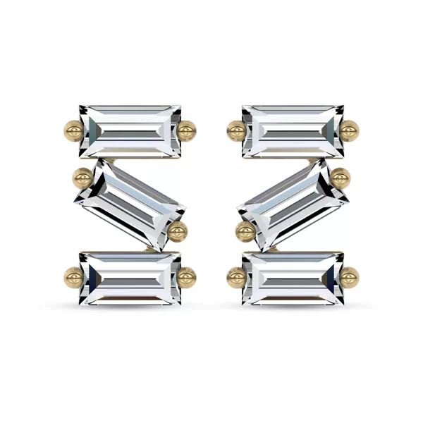 Staccato Baguette Lab Diamond Studs by Christian Siriano