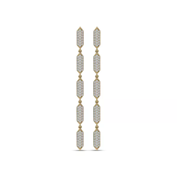 Corza Pavé Link Lab Diamond Long Drop Earrings by Christian Siriano