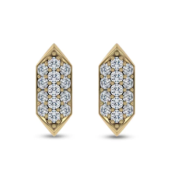 Corza Pavé Link Lab Diamond Vermeil Stud Earrings by Christian Siriano