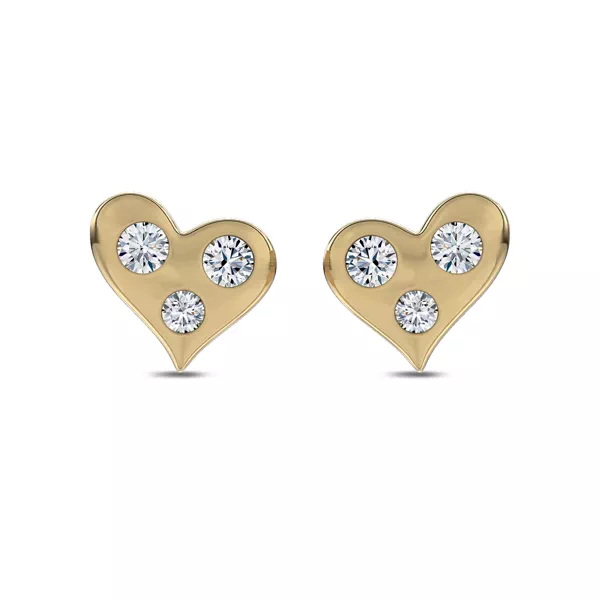 Modern Lab Diamond Heart Studs