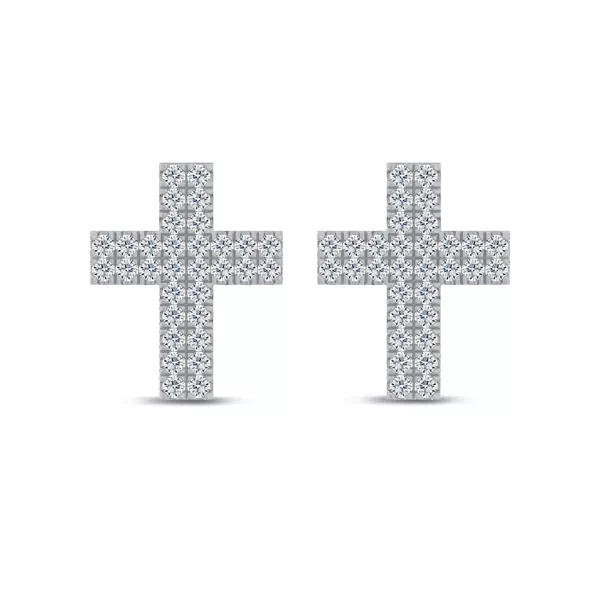 Lab Diamond Pavé Cross Studs