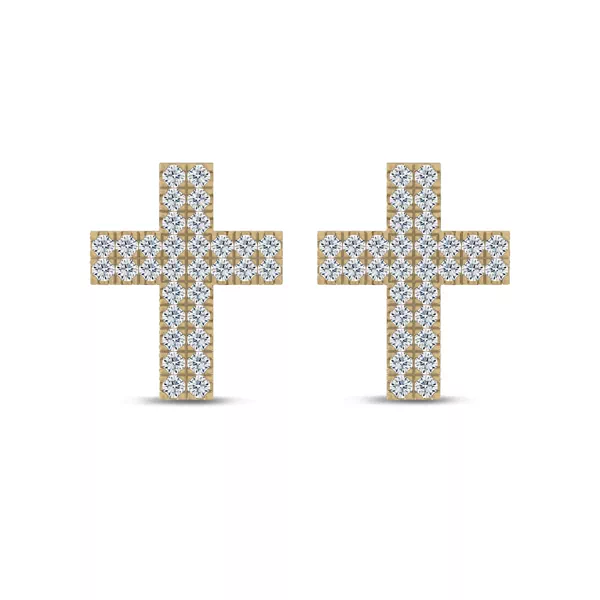 Lab Diamond Pavé Cross Studs