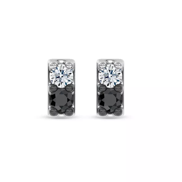 Midnight Noir Petite Lab Diamond Bar Studs by Christian Siriano