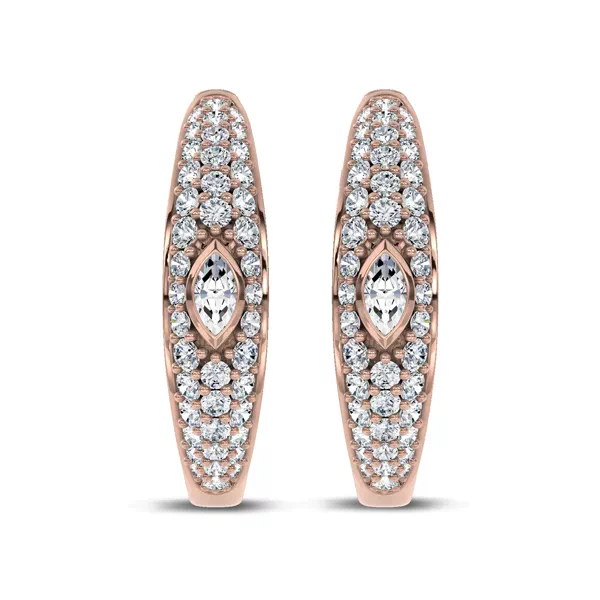 Sequin Marquise Lab Diamond Hoops by Christian Siriano