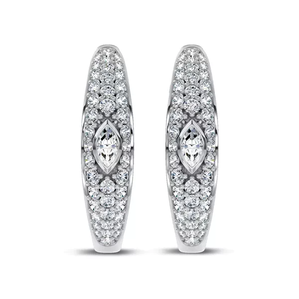 Sequin Marquise Lab Diamond Hoops by Christian Siriano